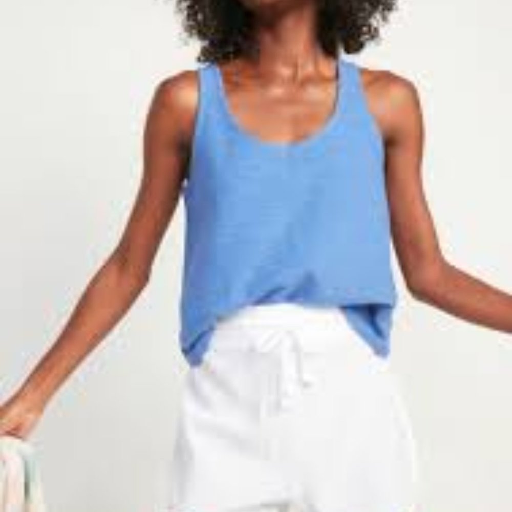 Old Navy Lightweight Textured Knit Lounge Tank Top Periwinkle